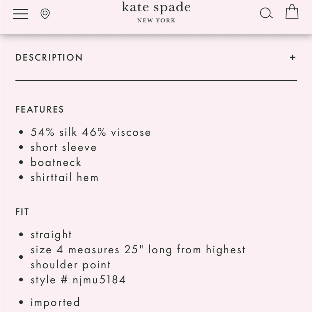 ❌SOLD ❌ Kate Spade Pink Flamingo Silk Boatneck Top - Picture 7 of 8